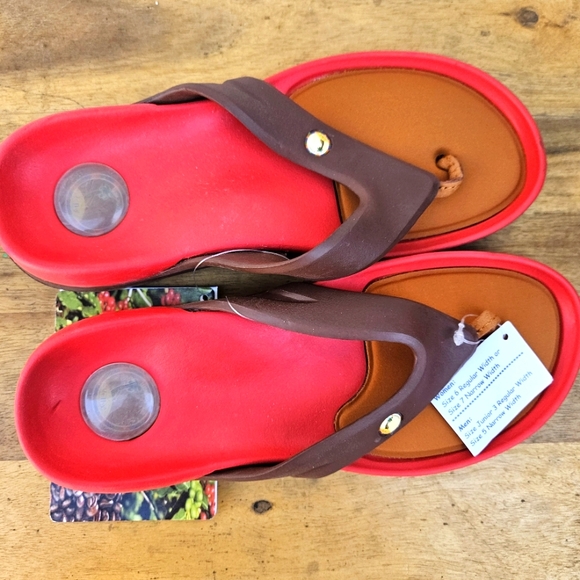 Hawaiian Jellys Ultra Comfort Kona Coffe Unisex Sandals Women's Size 7 - Picture 9 of 13